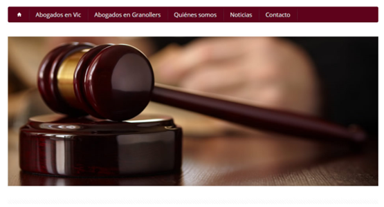 Pantallazo de la web de roca abogados